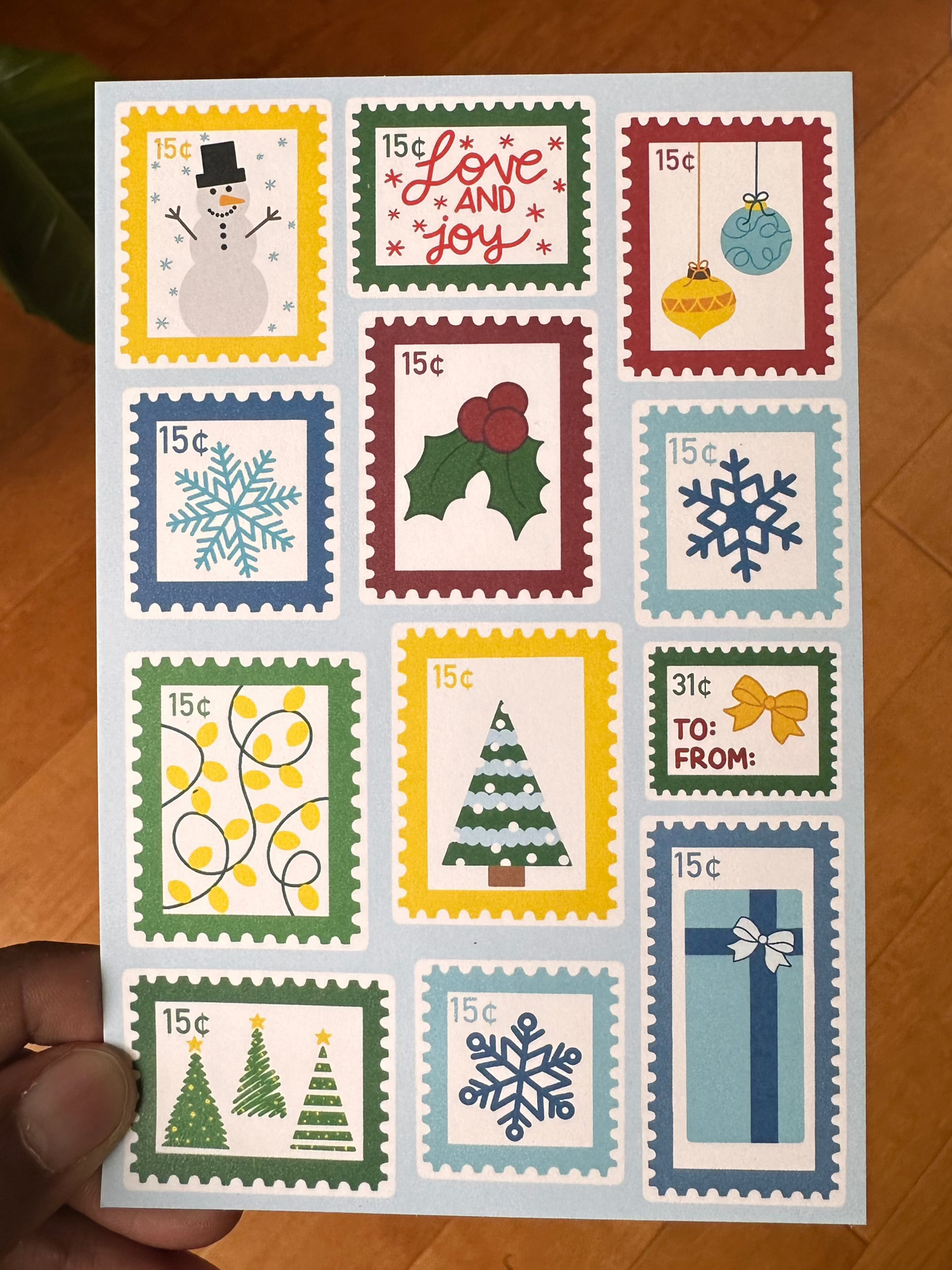 Holiday Stamps Postcard
