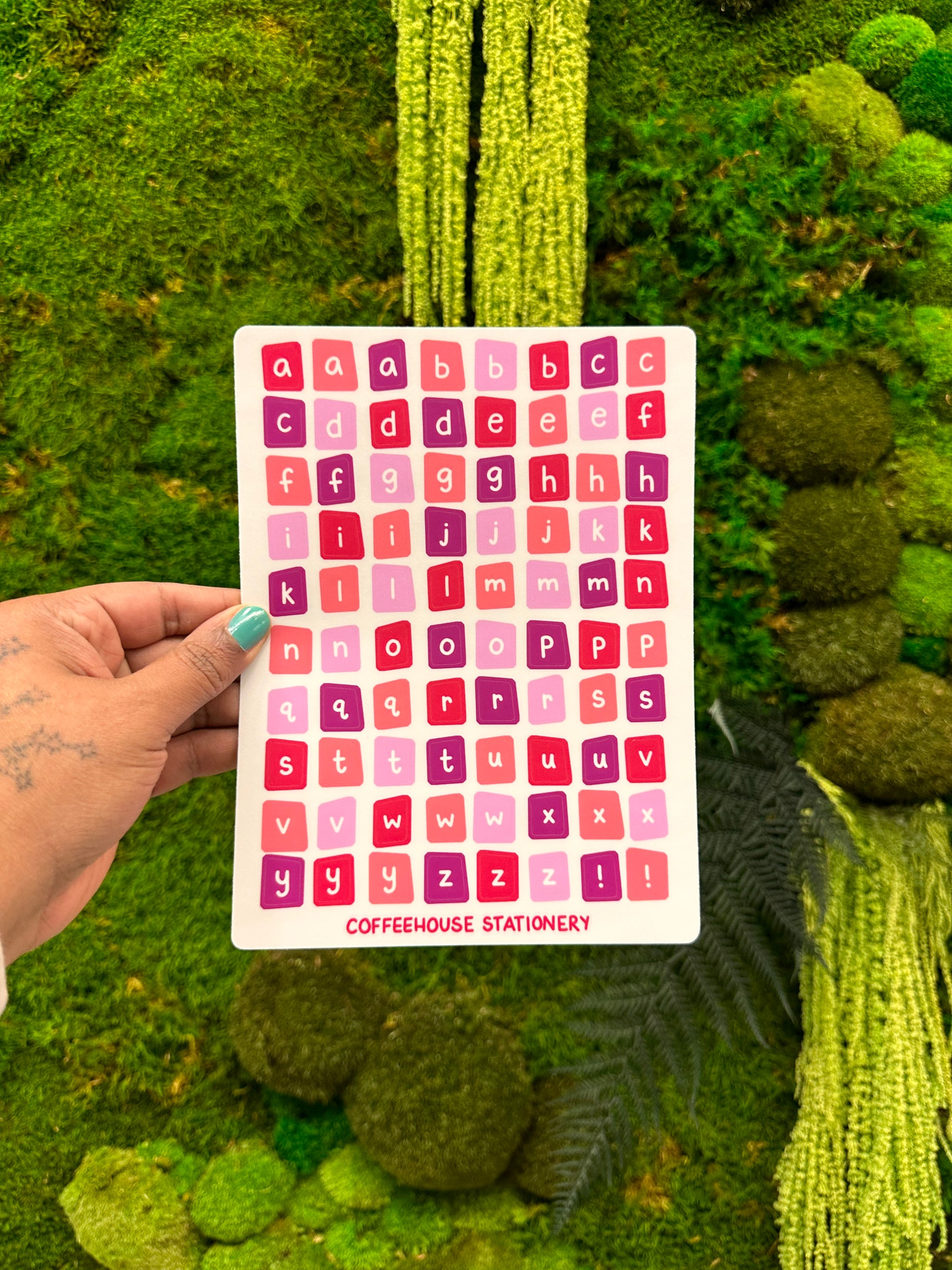 Pink Randsom Sunset Pink Ransom Alpha Sticker Sheet – Coffeehouse Stationery