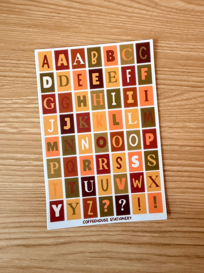 October Afternoon Alphabet Sticker Sheet