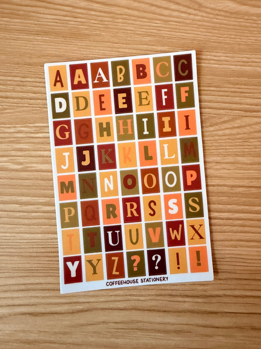 October Afternoon Alphabet Sticker Sheet